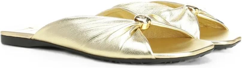 LOEWE Pebble muiltjes met Anagram-gravure Goud - Foto 4