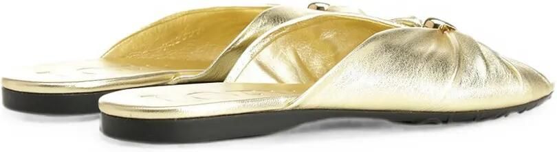 LOEWE Pebble muiltjes met Anagram-gravure Goud - Foto 5