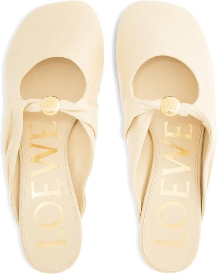 LOEWE Pebble Soft 45mm muiltjes Geel