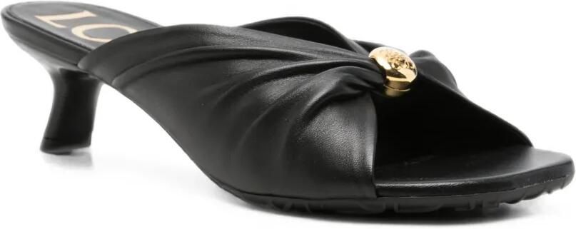LOEWE Pebble Soft nappa lamsleren slippers Zwart - Foto 4