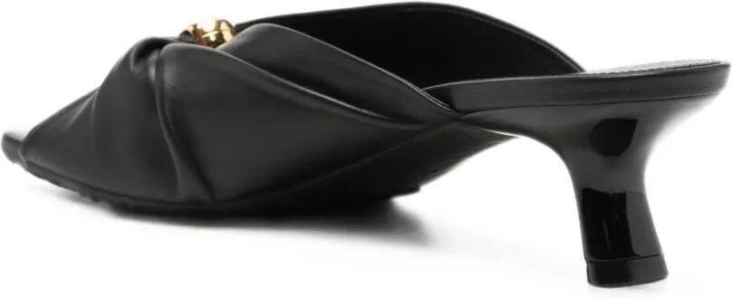 LOEWE Pebble Soft nappa lamsleren slippers Zwart - Foto 3