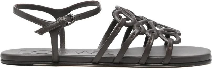 LOEWE Petal Anagram kalfsleren sandalen Bruin