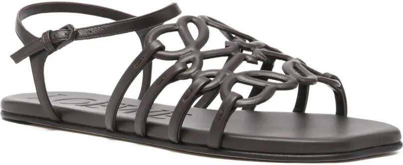 LOEWE Petal Anagram kalfsleren sandalen Bruin - Foto 3