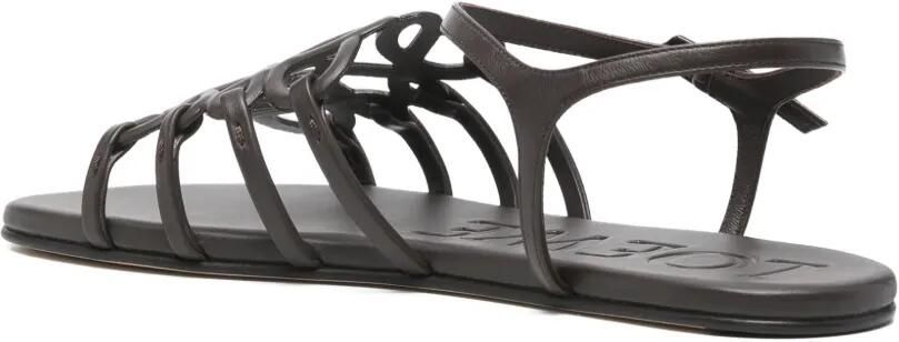 LOEWE Petal Anagram kalfsleren sandalen Bruin - Foto 4