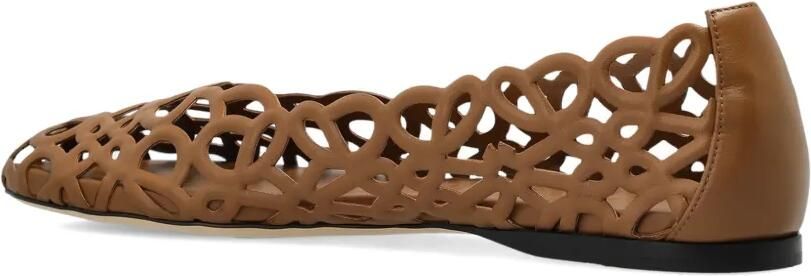 LOEWE Petal Anagram leren ballerina's Bruin - Foto 5