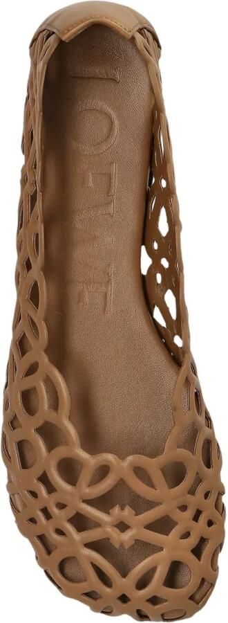 LOEWE Petal Anagram leren ballerina's Bruin - Foto 3