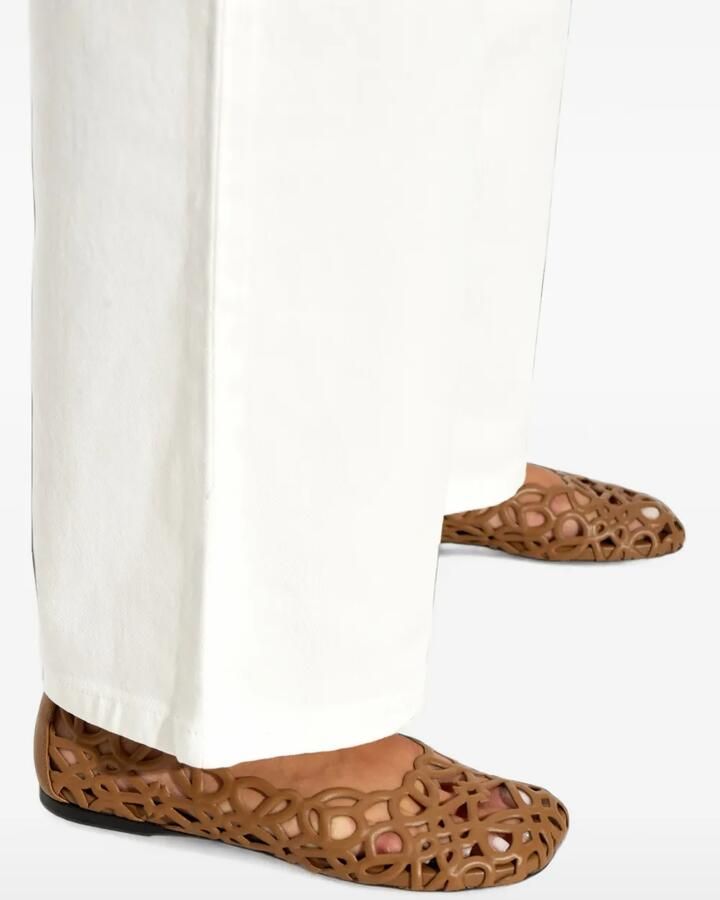 LOEWE Petal Anagram leren ballerina's Bruin - Foto 2