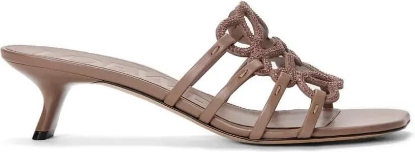 LOEWE Petal Anagram sandalen met stras Beige