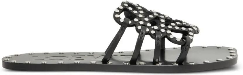 LOEWE Petal Anagram sandalen met studs Zwart