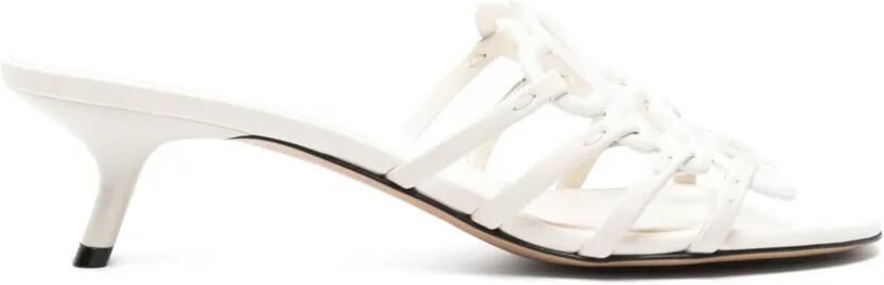 LOEWE Petal Anagram kalfsleren slippers Wit