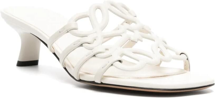 LOEWE Petal Anagram kalfsleren slippers Wit - Foto 3
