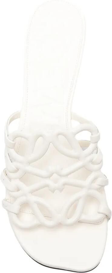 LOEWE Petal Anagram kalfsleren slippers Wit - Foto 2