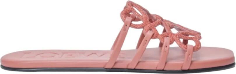 LOEWE Petal Anagram slippers Roze