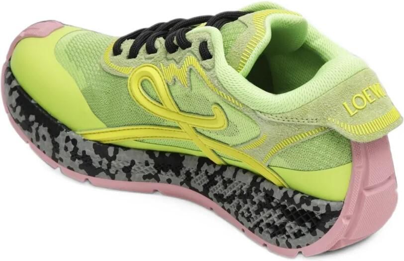 LOEWE Pogo suède sneakers van technisch breisel en suède Groen - Foto 2