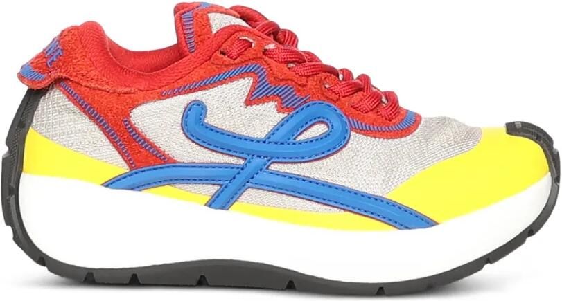 LOEWE Pogo technisch gebreide suède sneakers Rood
