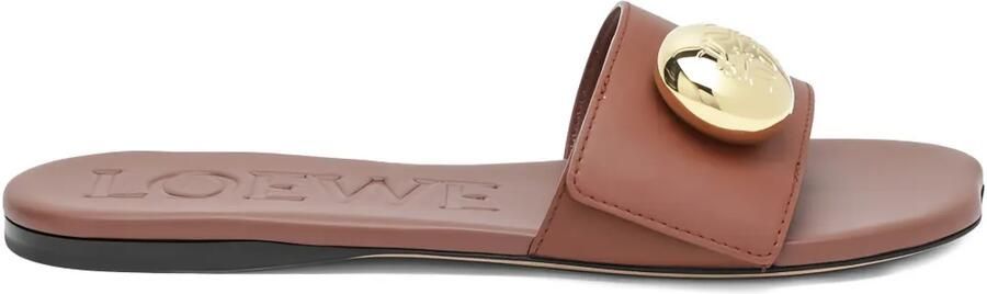 LOEWE Slippers met open neus Bruin