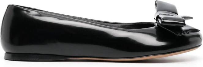 LOEWE Puffy leren ballerina pumps Zwart