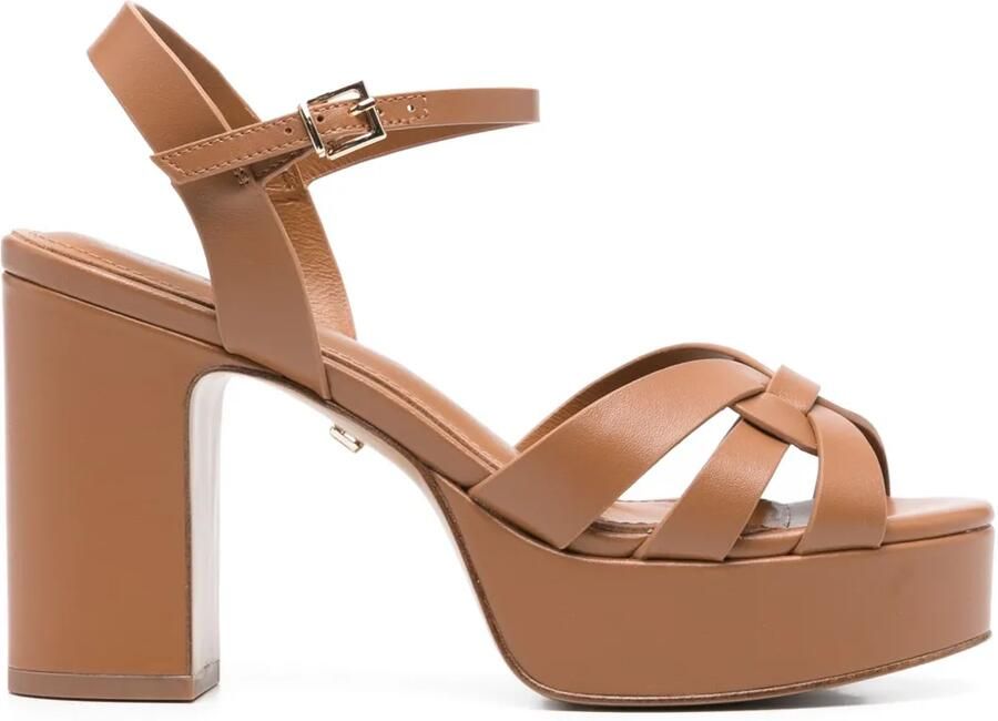 Lola Cruz 95 mm leren sandalen Bruin