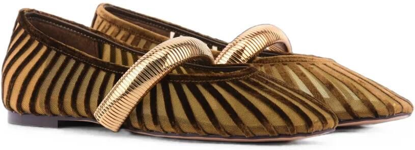 Lola Cruz Alexa ballerina's met metallic bandje Bruin - Foto 5