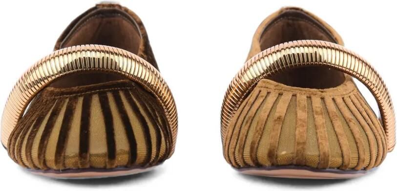Lola Cruz Alexa ballerina's met metallic bandje Bruin - Foto 3