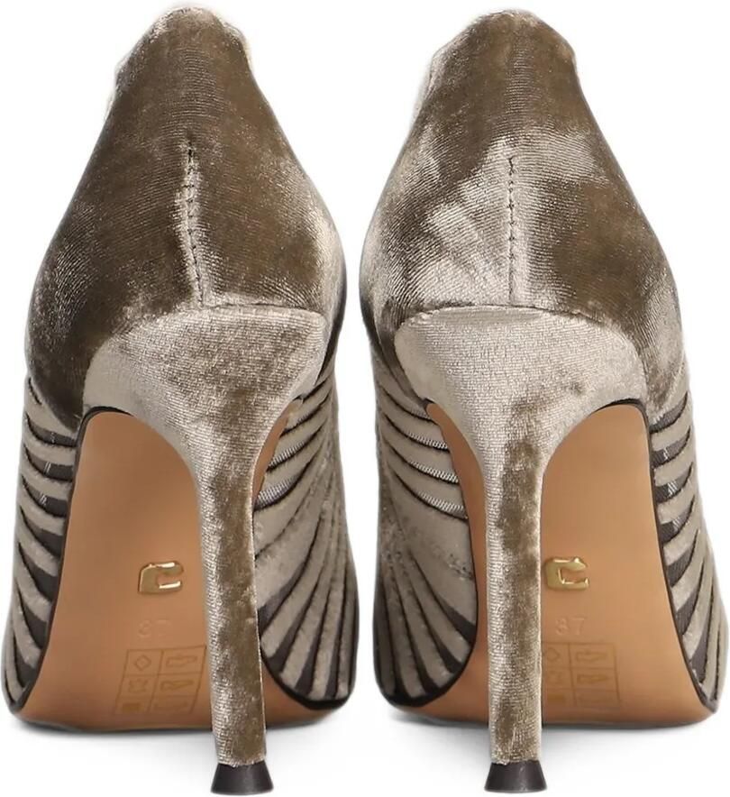 Lola Cruz Candice 95 fluwelen pumps met mesh vlak Bruin - Foto 2