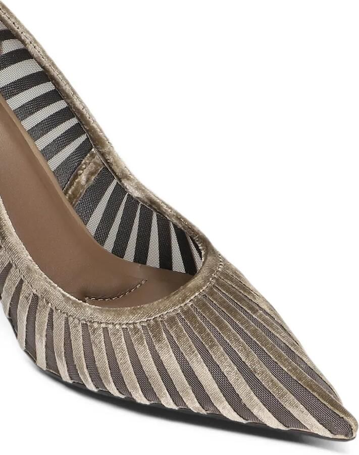 Lola Cruz Candice 95 fluwelen pumps met mesh vlak Bruin - Foto 3