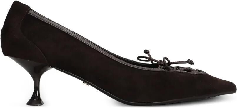 Lola Cruz Daniela suède pumps met veters Bruin