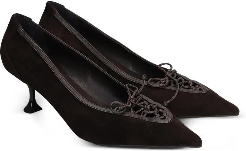 Lola Cruz Daniela suède pumps met veters Bruin - Foto 4