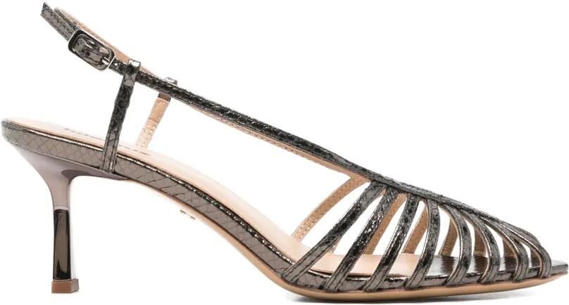 Lola Cruz Diana leren sandalen met bandjes Grijs