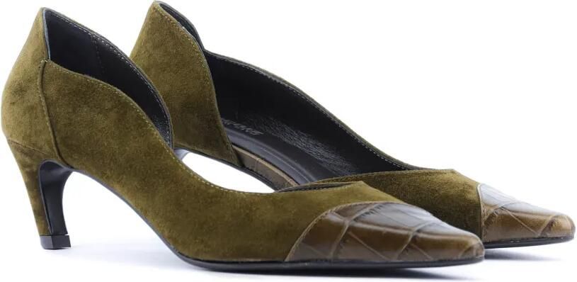Lola Cruz Elle pumps met vlakken en puntige neus Groen - Foto 5