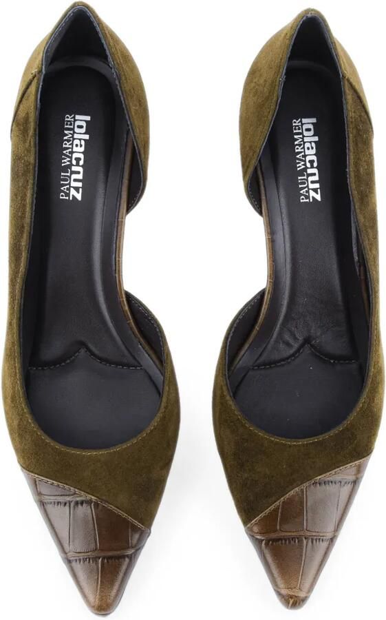 Lola Cruz Elle pumps met vlakken en puntige neus Groen - Foto 2