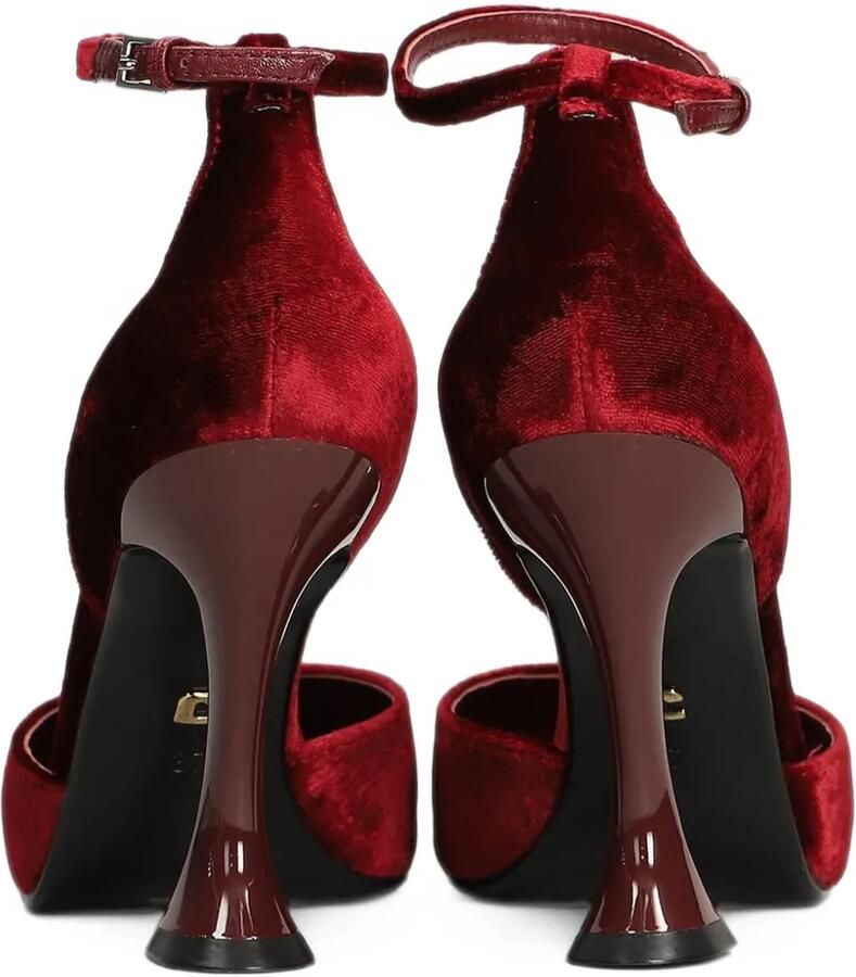 Lola Cruz Eugenia 95 fluwelen pumps met enkelband Rood - Foto 2