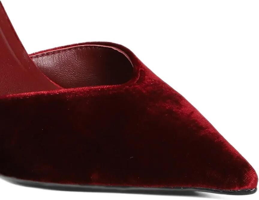 Lola Cruz Eugenia 95 fluwelen pumps met enkelband Rood - Foto 3