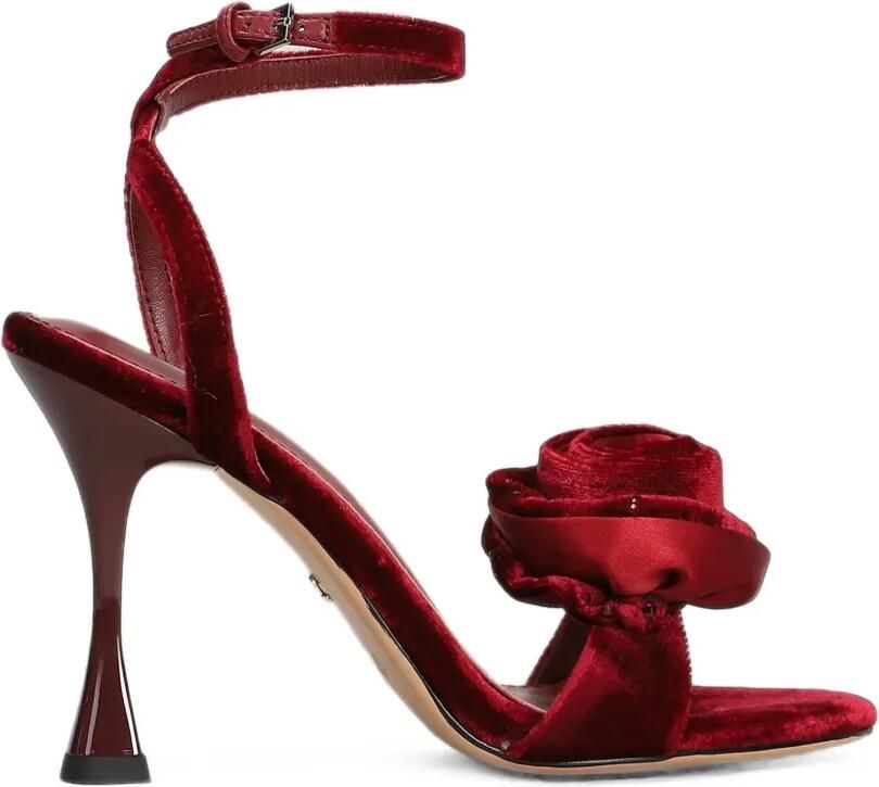 Lola Cruz Fiorella sandalen met enkelbandje en hak Rood