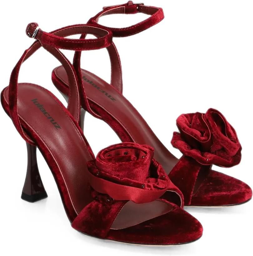 Lola Cruz Fiorella sandalen met enkelbandje en hak Rood - Foto 2