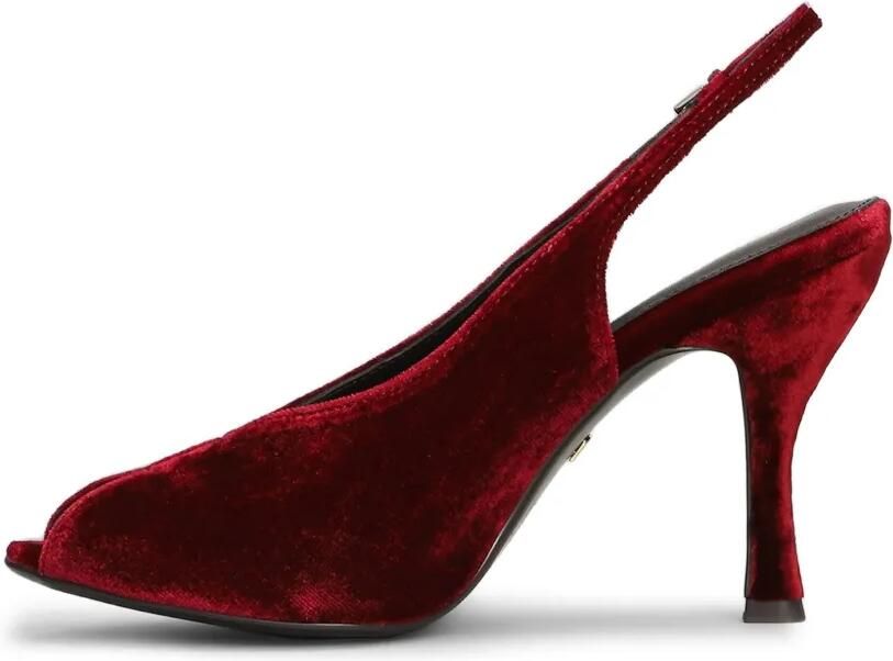 Lola Cruz Gabriette 95 fluwelen pumps Rood - Foto 4