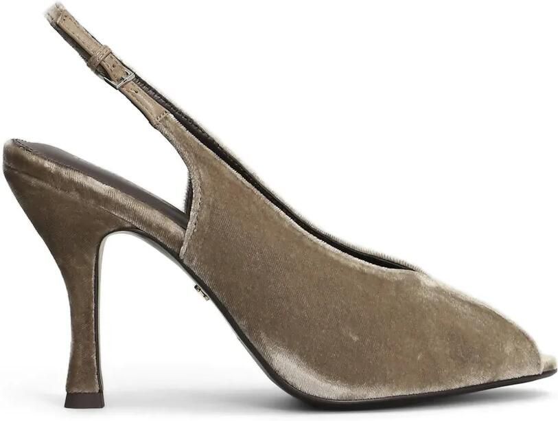 Lola Cruz Garbiette 95 fluwelen pumps met open neus Grijs