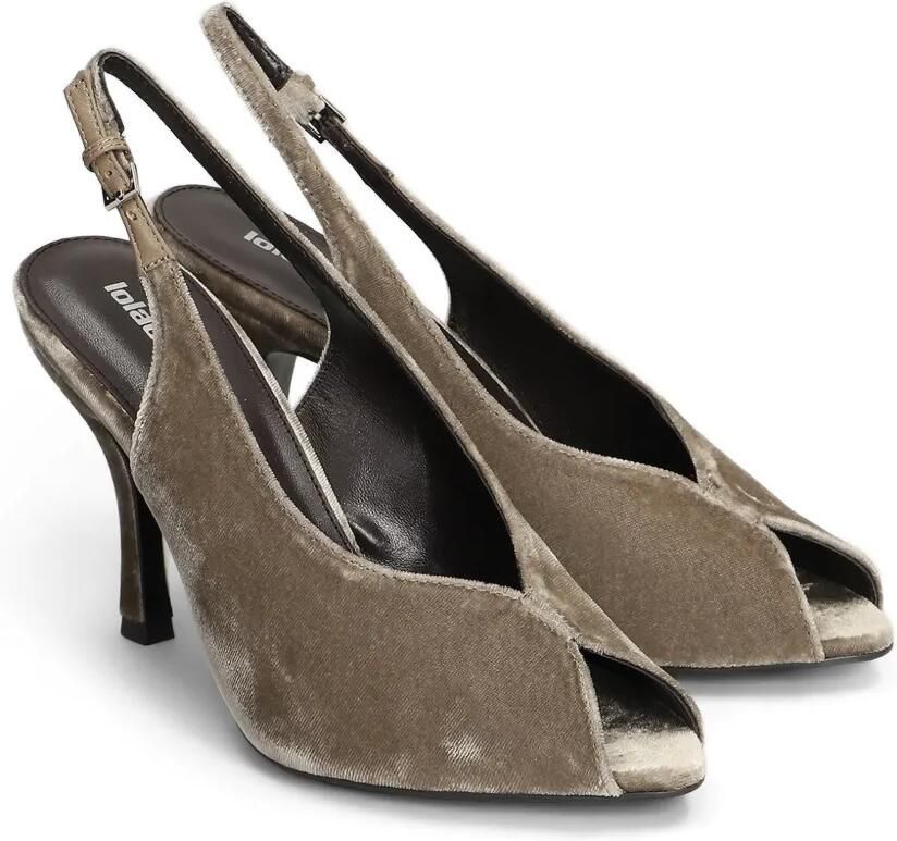 Lola Cruz Garbiette 95 fluwelen pumps met open neus Grijs - Foto 3