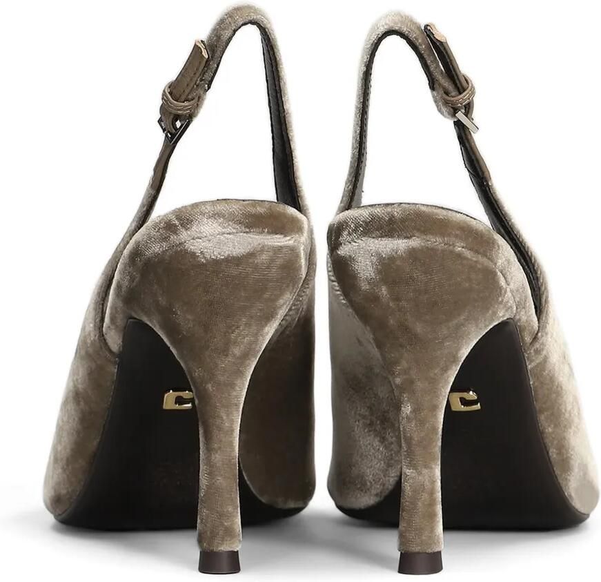 Lola Cruz Garbiette 95 fluwelen pumps met open neus Grijs - Foto 2