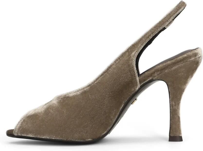 Lola Cruz Garbiette 95 fluwelen pumps met open neus Grijs - Foto 5