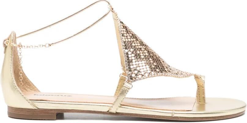 Lola Cruz Ivanna platte sandalen Goud