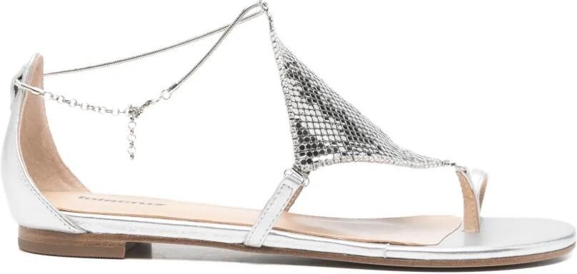 Lola Cruz Ivanna platte sandalen Zilver