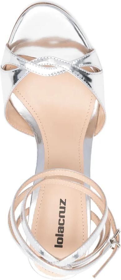 Lola Cruz Leren sandalen Zilver - Foto 4