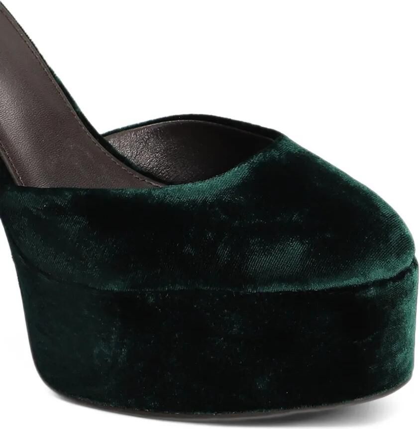 Lola Cruz Mencia 130 fluwelen sandalen met plateauzool Groen - Foto 2