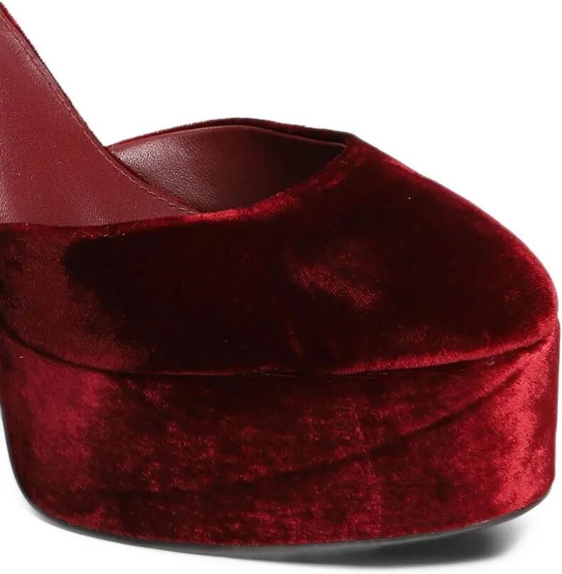 Lola Cruz Mencia 130 fluwelen sandalen met plateauzool Rood - Foto 3