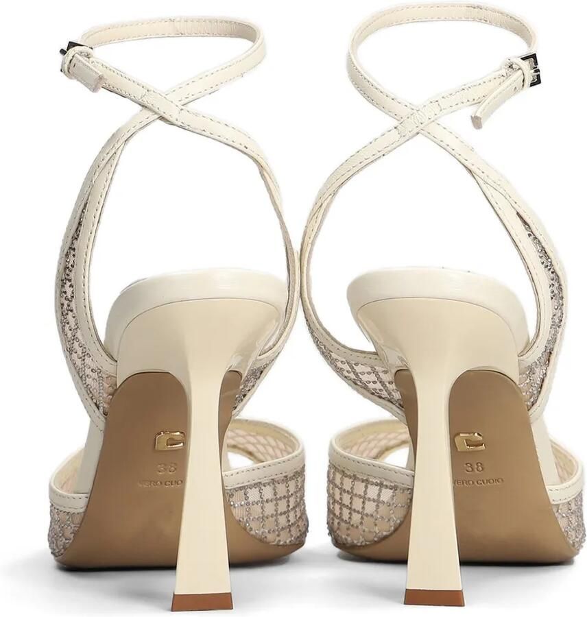 Lola Cruz Mesh sandalen verfraaid met kristallen Beige