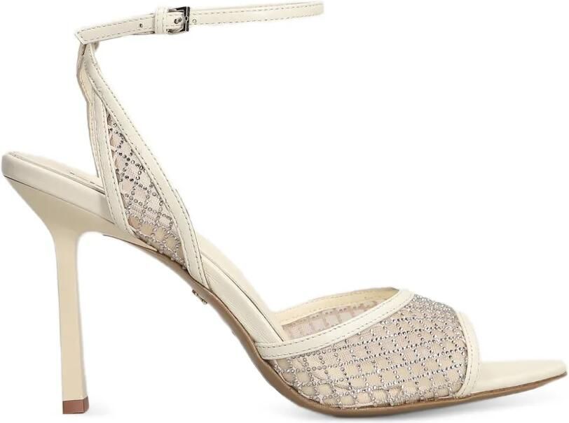 Lola Cruz Mesh sandalen verfraaid met kristallen Beige - Foto 5