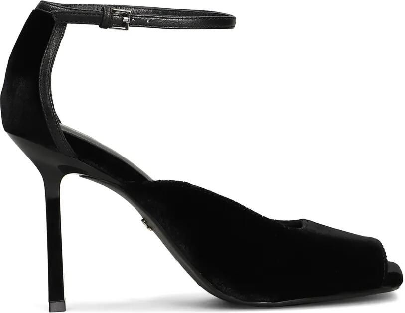 Lola Cruz Qelina 90 fluwelen sandalen Zwart