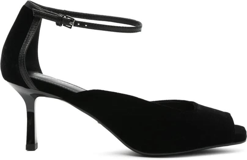 Lola Cruz Qelina pumps met open neus en enkelbandje Zwart