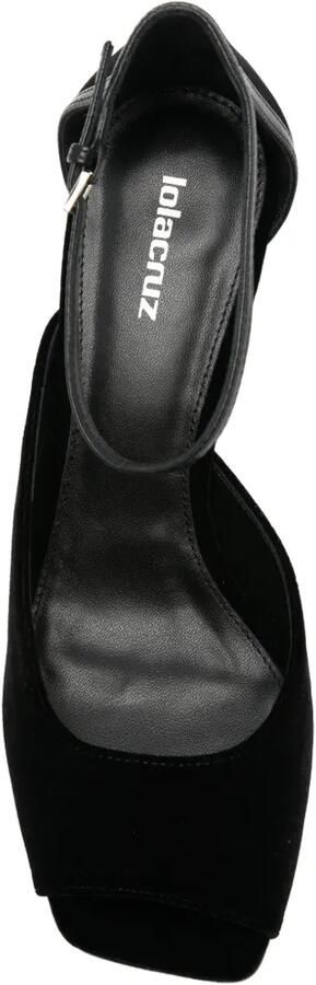 Lola Cruz Qelina pumps met open neus en enkelbandje Zwart - Foto 4